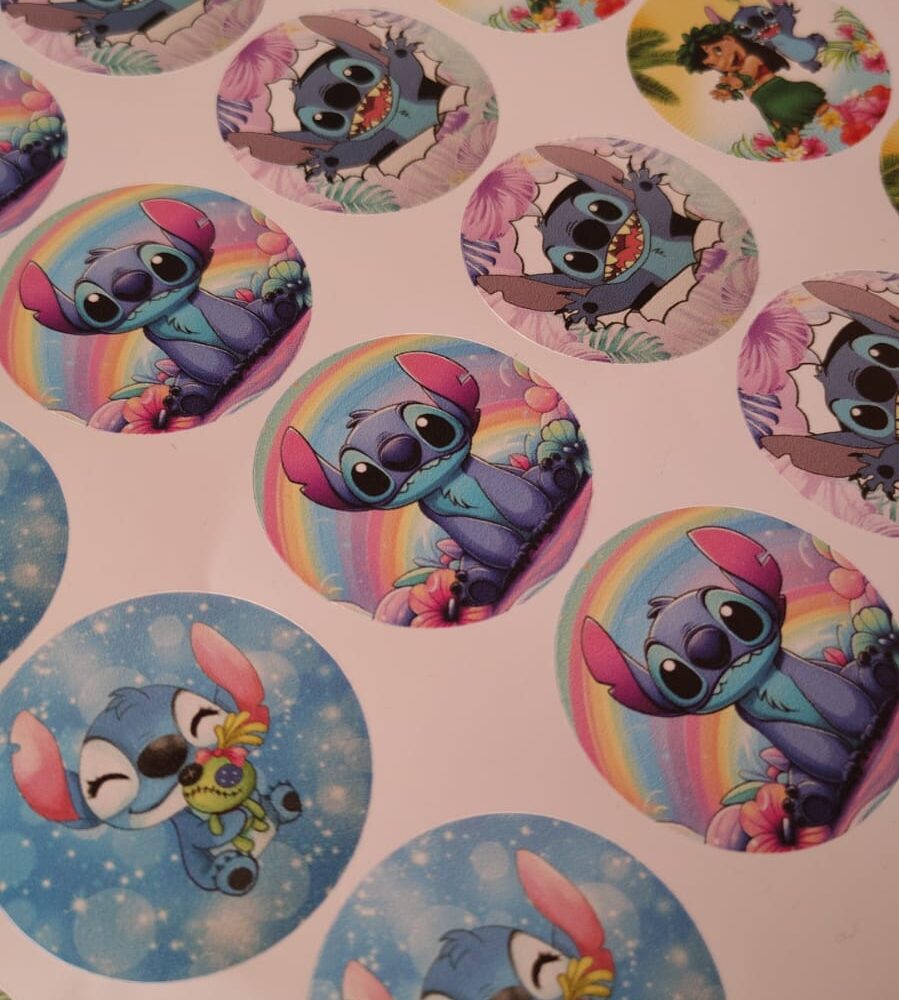 Lilo E Stitch 24 Adesivo Redondo 4,5cm Envio Imediato