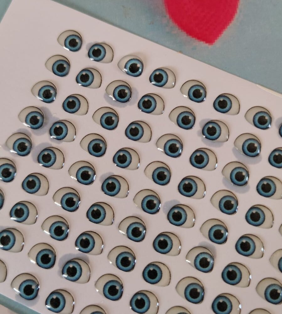 270 AZUL  Pares Olhinhos Resinados PP  Moana