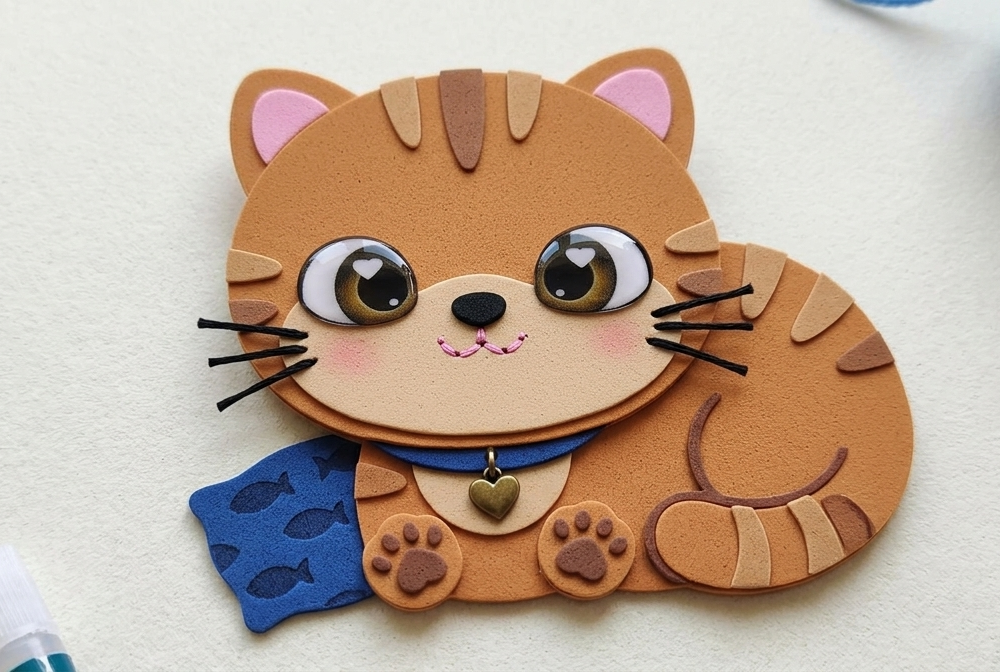 Elis  M - Olhinho Resinado -  12 Pares . Biscuit, EVA, Feltro, Gesso, Papel.