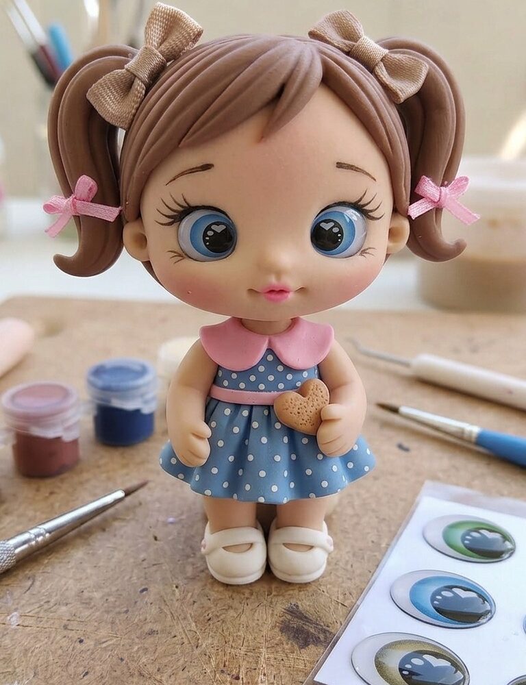 Laura   P - Olhinho Resinado -  20 Pares . Biscuit, EVA, Feltro, Gesso, Papel.