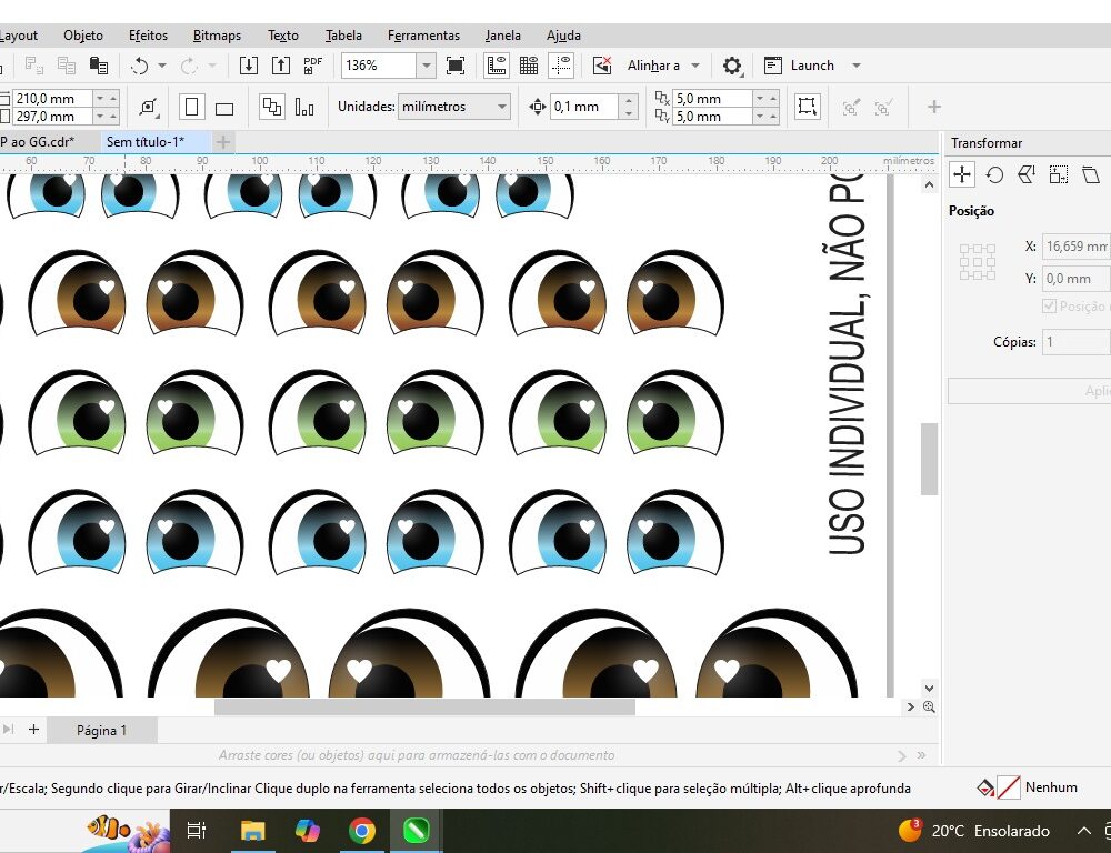 PDF DIGITAL- OLHINHO CAROL  PP ao GG -60 PARES